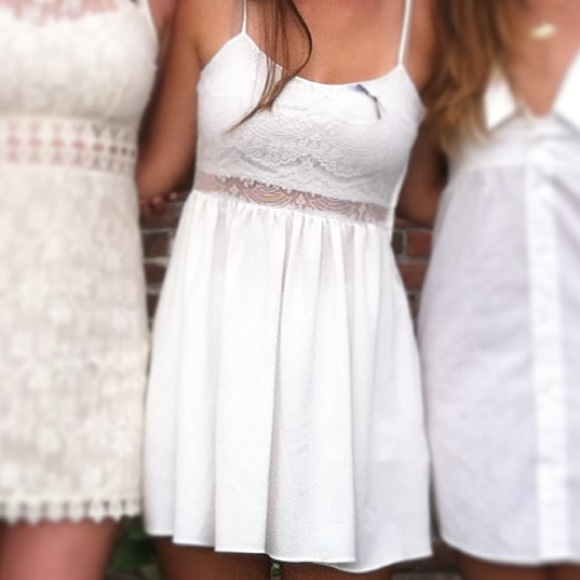 Dresses & Skirts - White, lacy spaghetti strap dress